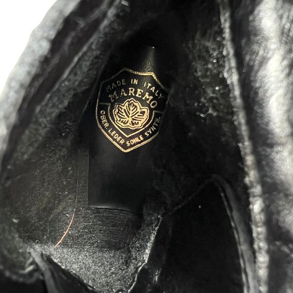 Vintage Maremo Patent Leather Croc Embossed Lace Up Ankle Boots in Black Size 36 - Picture 8 of 12